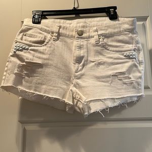 White Jean Shorts